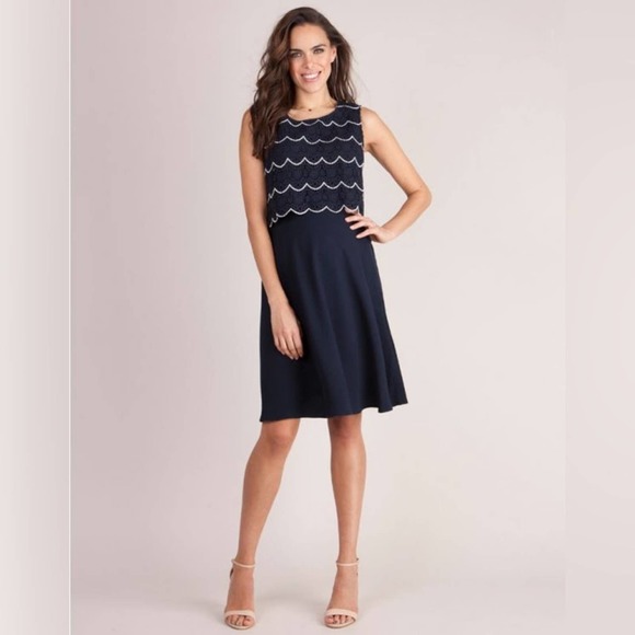 Elegant Navy Sleeveless Dress - Picture 1 of 5